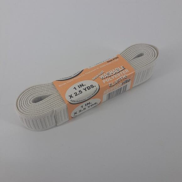 Stretchrite Non-roll Washable Polyester Elastic 1 in. x 2.5 Yds White wide - Picture 5 of 10